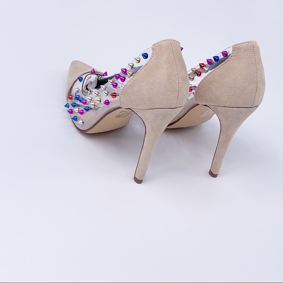 Nude Women’s faux suede pumps stiletto heels - Picture 6 of 8